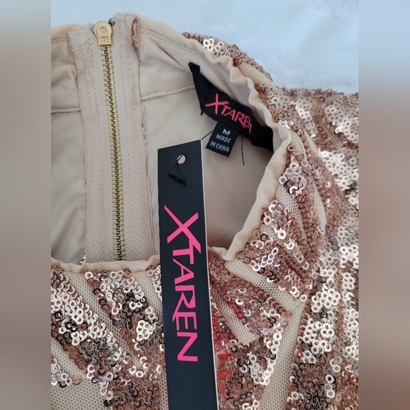 Gold Sparkly Backless Dress Medium - Picture 2 of 3